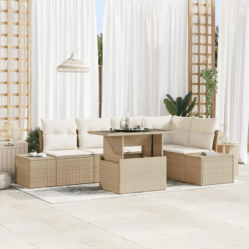 Vidaxl Hagesofa Set 6 pcs Beige