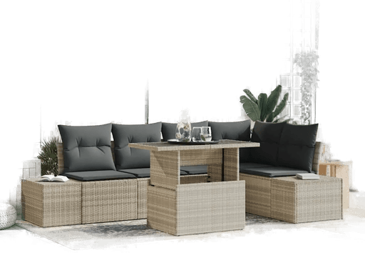 Vidaxl Hagesofa Set 6 pcs Lysegrå