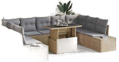 Vidaxl Hagesofa Set 10 pcs Beige