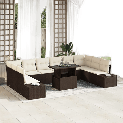 Vidaxl Hagesofa Set 11 pcs Brun