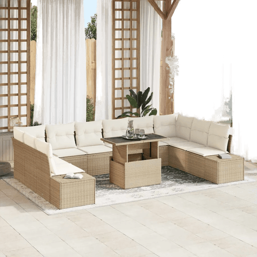 Vidaxl Hagesofa Set 11 pcs Beige
