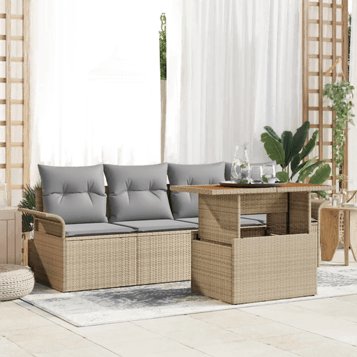 Vidaxl Hagesofa Set 5 pcs Beige