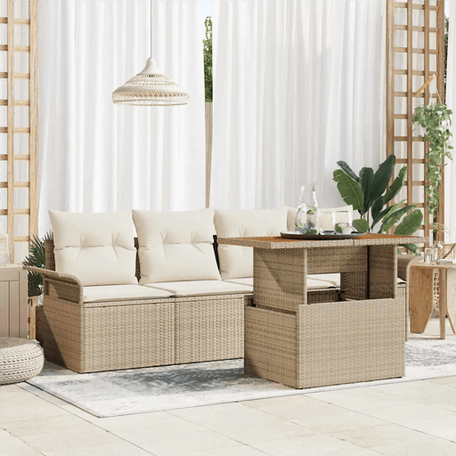 Vidaxl Hagesofa Set 5 pcs Beige
