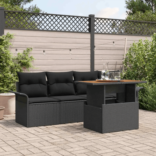 Vidaxl Hagesofa Set 5 pcs Svart