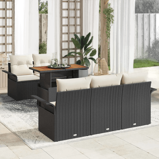 Vidaxl Hagesofa Set 6 pcs Svart