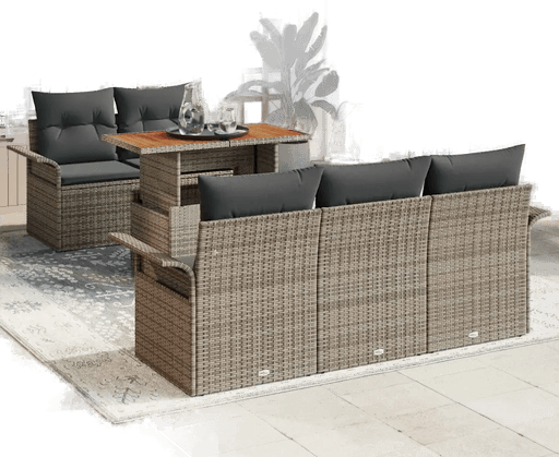 Vidaxl Hagesofa Set 6 pcs Grå