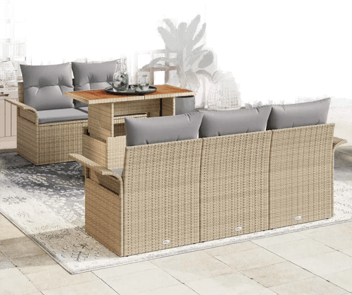 Vidaxl Hagesofa Set 6 pcs Beige
