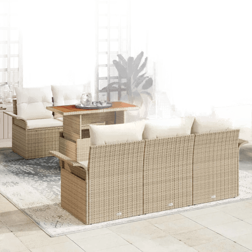 Vidaxl Hagesofa Set 6 pcs Beige