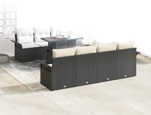 Vidaxl Hagesofa Set 8 pcs Svart