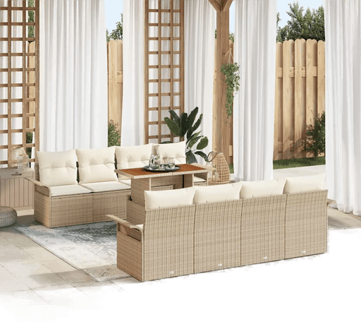 Vidaxl Hagesofa Set 9 pcs Beige
