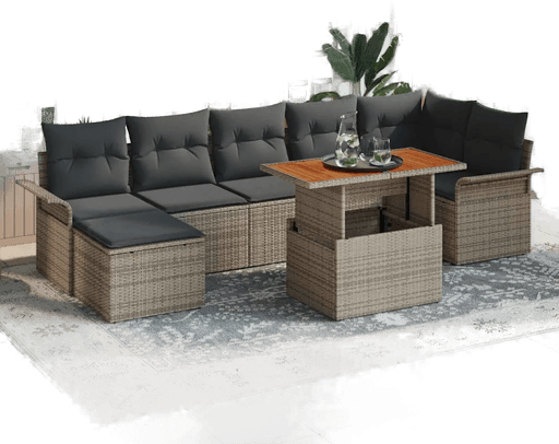 Vidaxl Hagesofa Set 8 pcs Grå