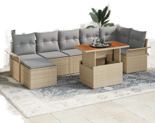 Vidaxl Hagesofa Set 8 pcs Beige