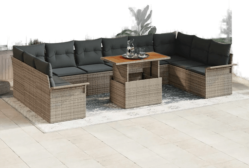 Vidaxl Hagesofa Set 11 pcs Grå