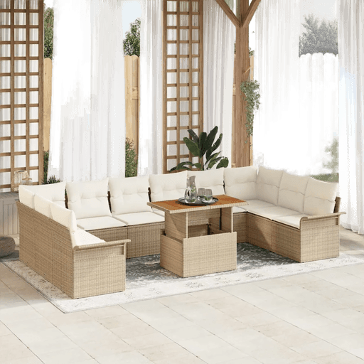 Vidaxl Hagesofa Set 11 pcs Beige