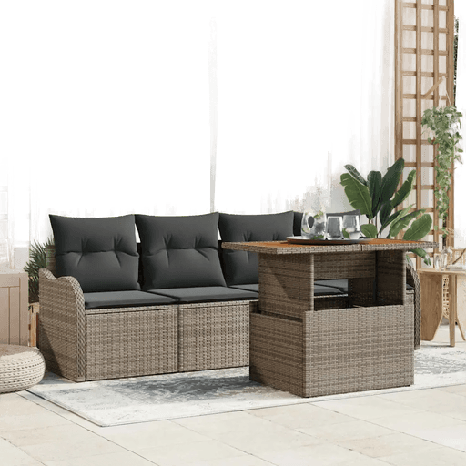 Vidaxl Hagesofa Set 5 pcs Grå