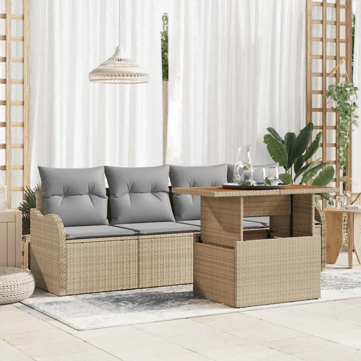Vidaxl Hagesofa Set 5 pcs Beige