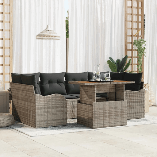 Vidaxl Hagesofa Set 7 pcs Grå