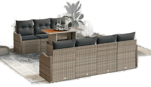 Vidaxl Hagesofa Set 8 pcs Grå