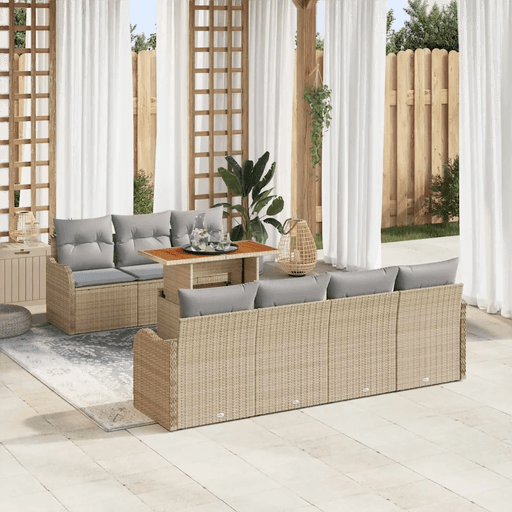 Vidaxl Hagesofa Set 8 pcs Beige