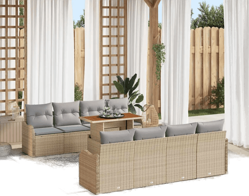 Vidaxl Hagesofa Set 9 pcs Beige