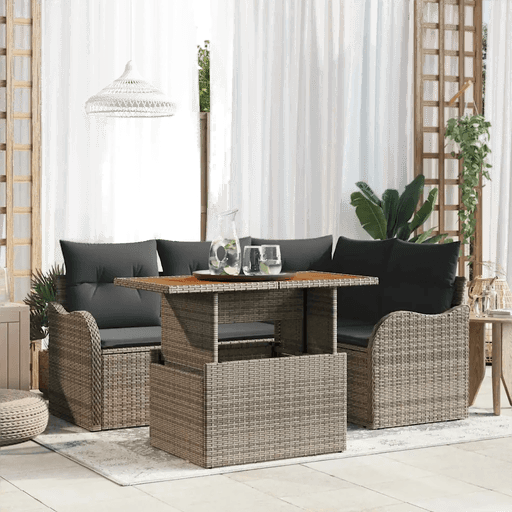 Vidaxl Hagesofa Set 5 pcs Grå