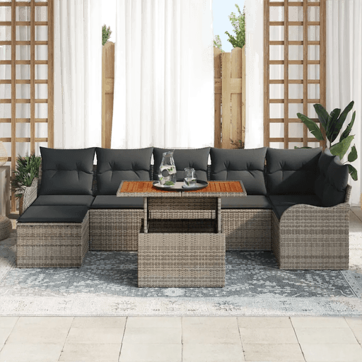 Vidaxl Hagesofa Set 8 pcs Grå