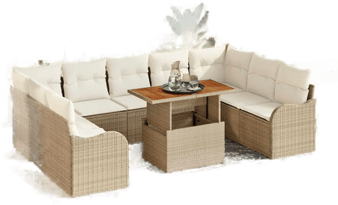 Vidaxl Hagesofa Set 10 pcs Beige