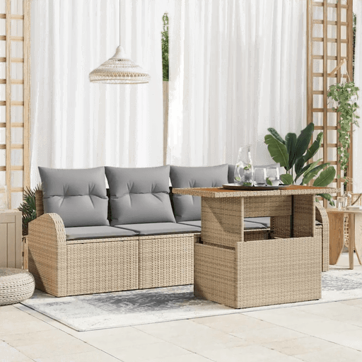 Vidaxl Hagesofa Set 5 pcs Beige
