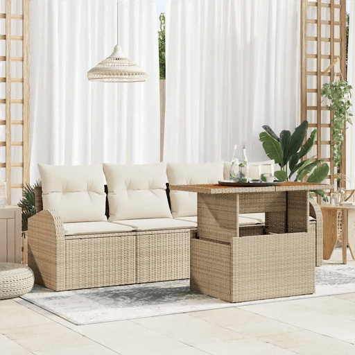 Vidaxl Hagesofa Set 5 pcs Beige