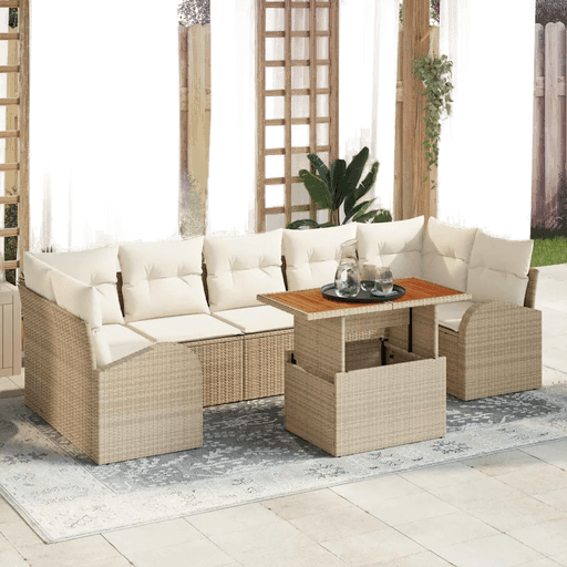Vidaxl Hagesofa Set 8 pcs Beige