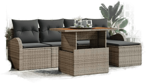 Vidaxl Hagesofa Set 6 pcs Grå