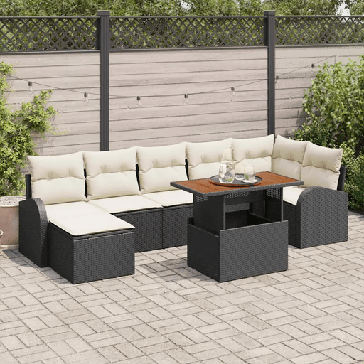 Vidaxl Hagesofa Set 8 pcs Svart