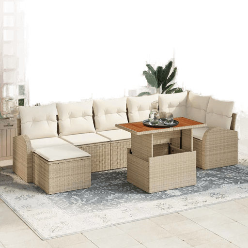 Vidaxl Hagesofa Set 8 pcs Beige