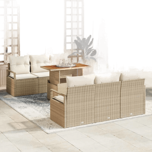 Vidaxl Hagesofa Set 7 pcs Beige