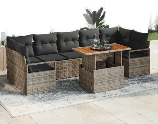 Vidaxl Hagesofa Set 8 pcs Grå