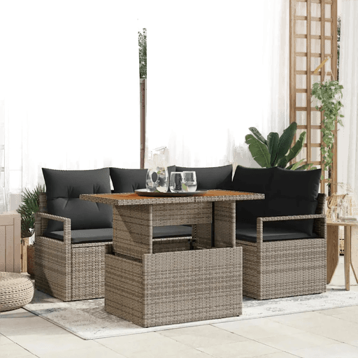 Vidaxl Hagesofa Set 5 pcs Grå