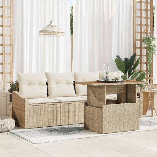 Vidaxl Hagesofa Set 5 pcs Beige