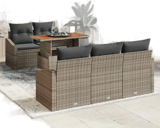 Vidaxl Hagesofa Set 6 pcs Grå