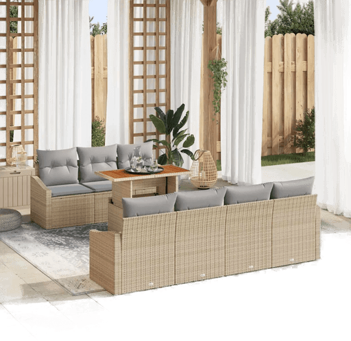 Vidaxl Hagesofa Set 8 pcs Beige