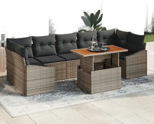 Vidaxl Hagesofa Set 8 pcs Grå
