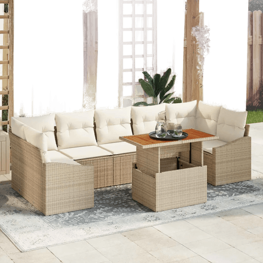 Vidaxl Hagesofa Set 8 pcs Beige