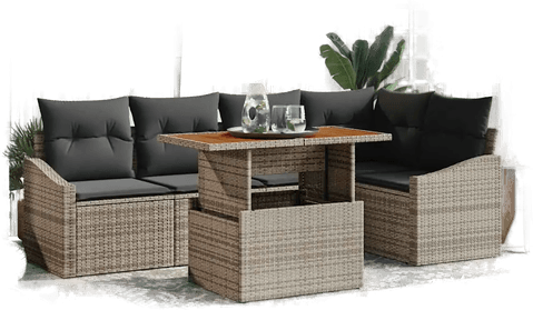 Vidaxl Hagesofa Set 6 pcs Grå