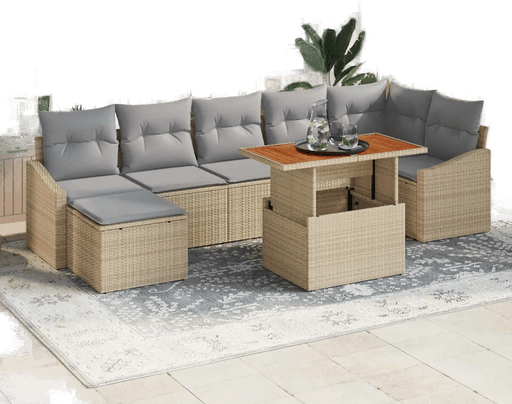 Vidaxl Hagesofa Set 8 pcs Beige