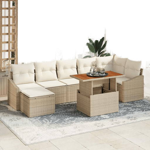 Vidaxl Hagesofa Set 8 pcs Beige