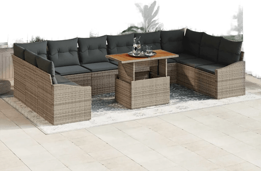 Vidaxl Hagesofa Set 11 pcs Grå