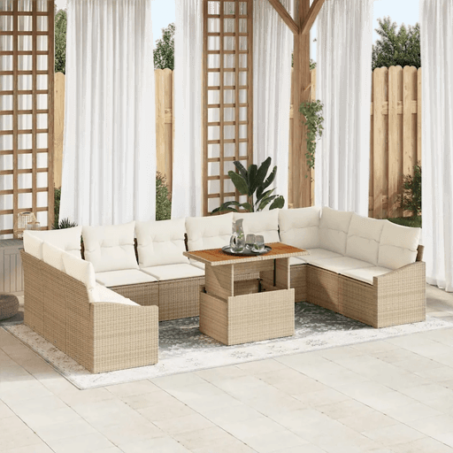 Vidaxl Hagesofa Set 11 pcs Beige