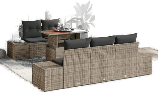 Vidaxl Hagesofa Set 6 pcs Grå