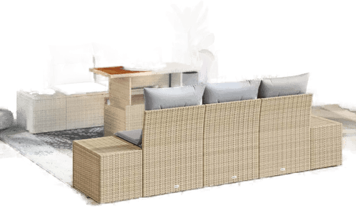 Vidaxl Hagesofa Set 6 pcs Beige