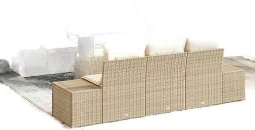 Vidaxl Hagesofa Set 6 pcs Beige