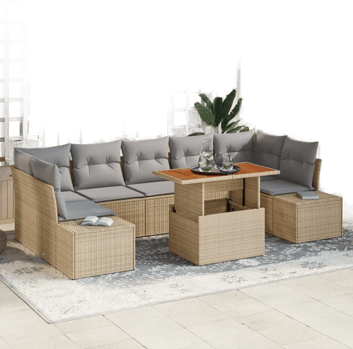 Vidaxl Hagesofa Set 8 pcs Beige
